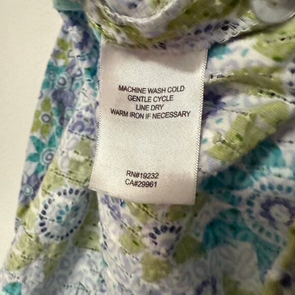 Alfred Dunner 100%Cotton Floral Textured Button Up Top Size 14 - Picture 10 of 14